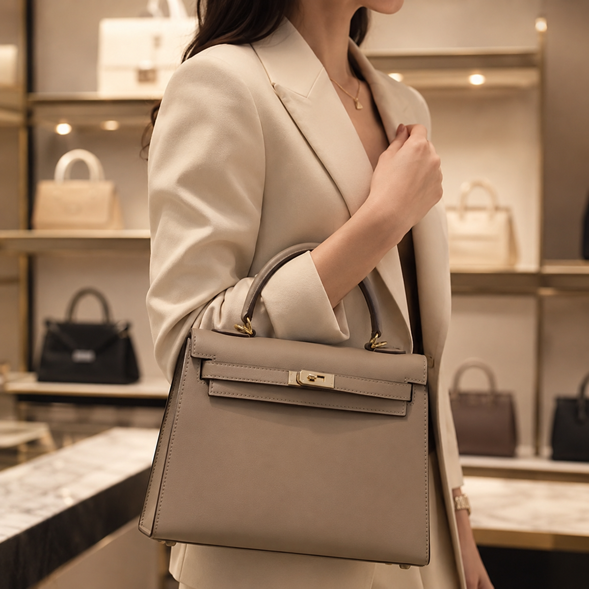 Iria | Bolso de mano taupe