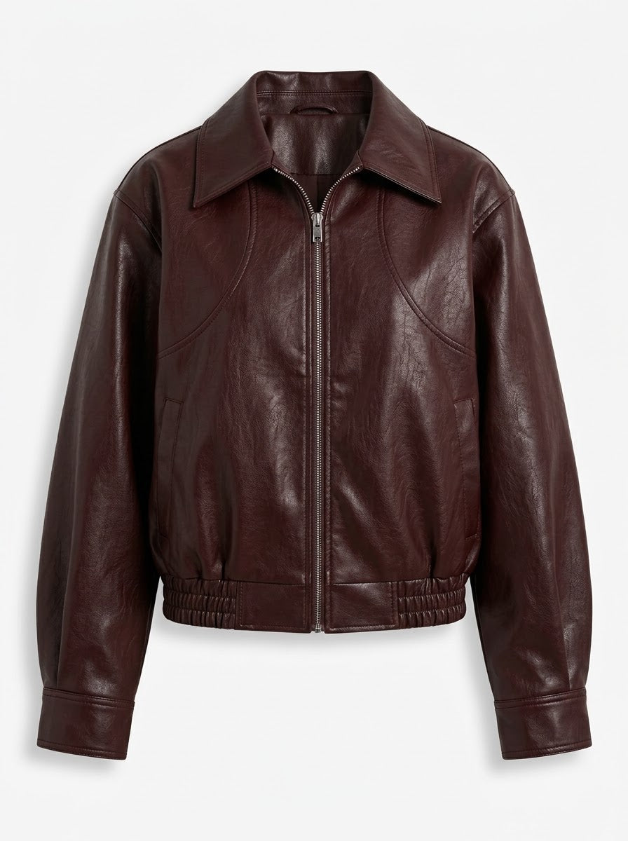 Luna | Chaqueta corta burdeos