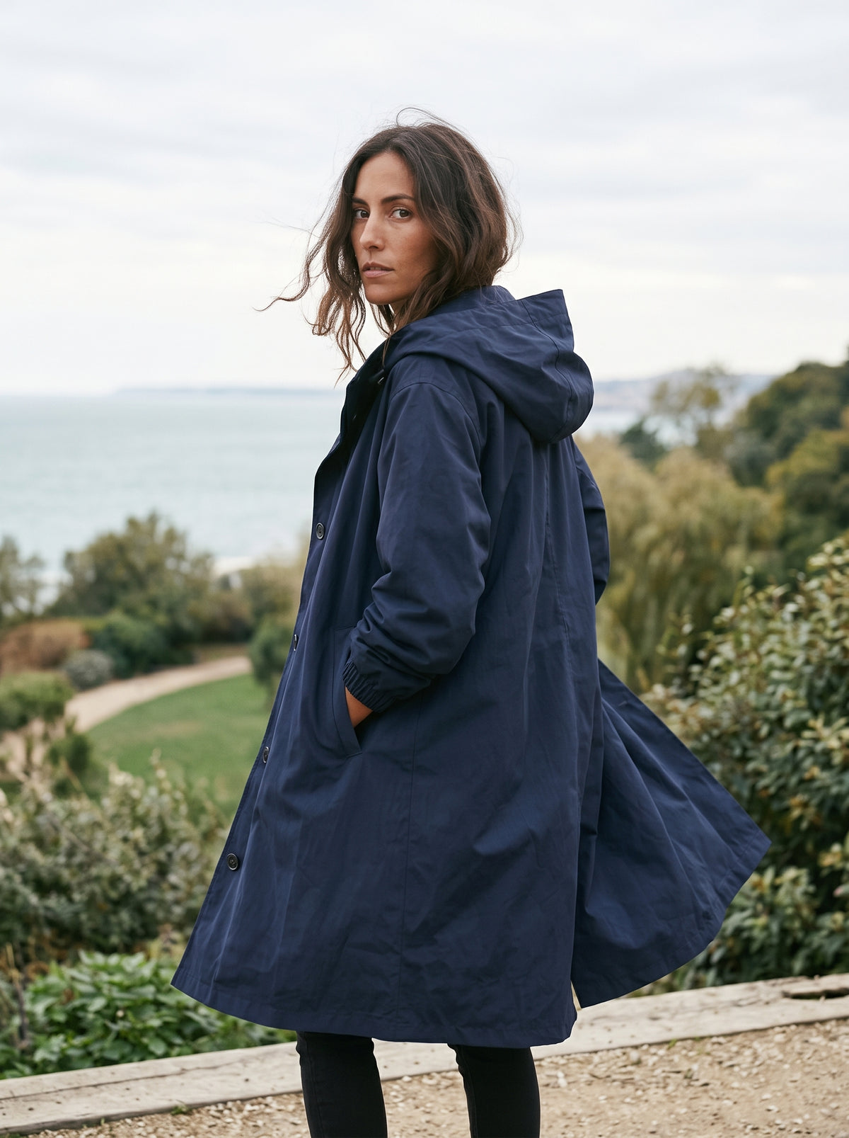Miriam | Gabardina larga con capucha