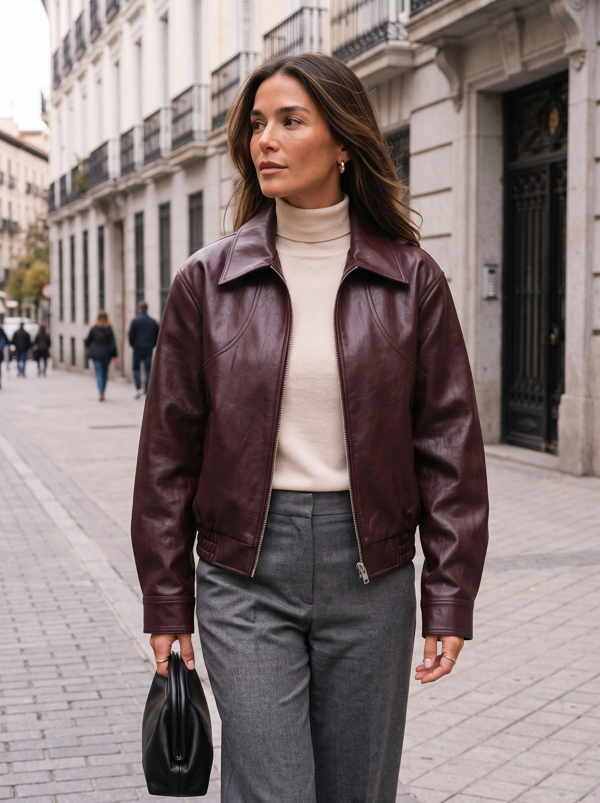 Luna | Chaqueta corta burdeos