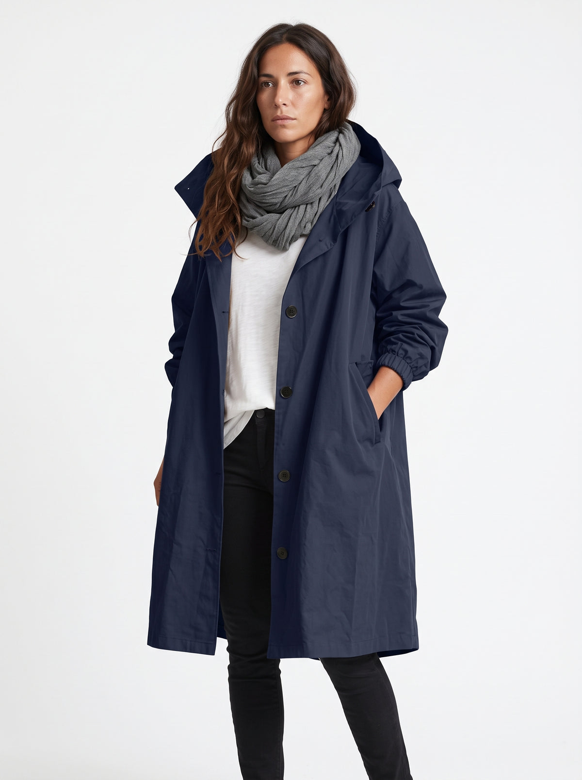 Miriam | Gabardina larga con capucha