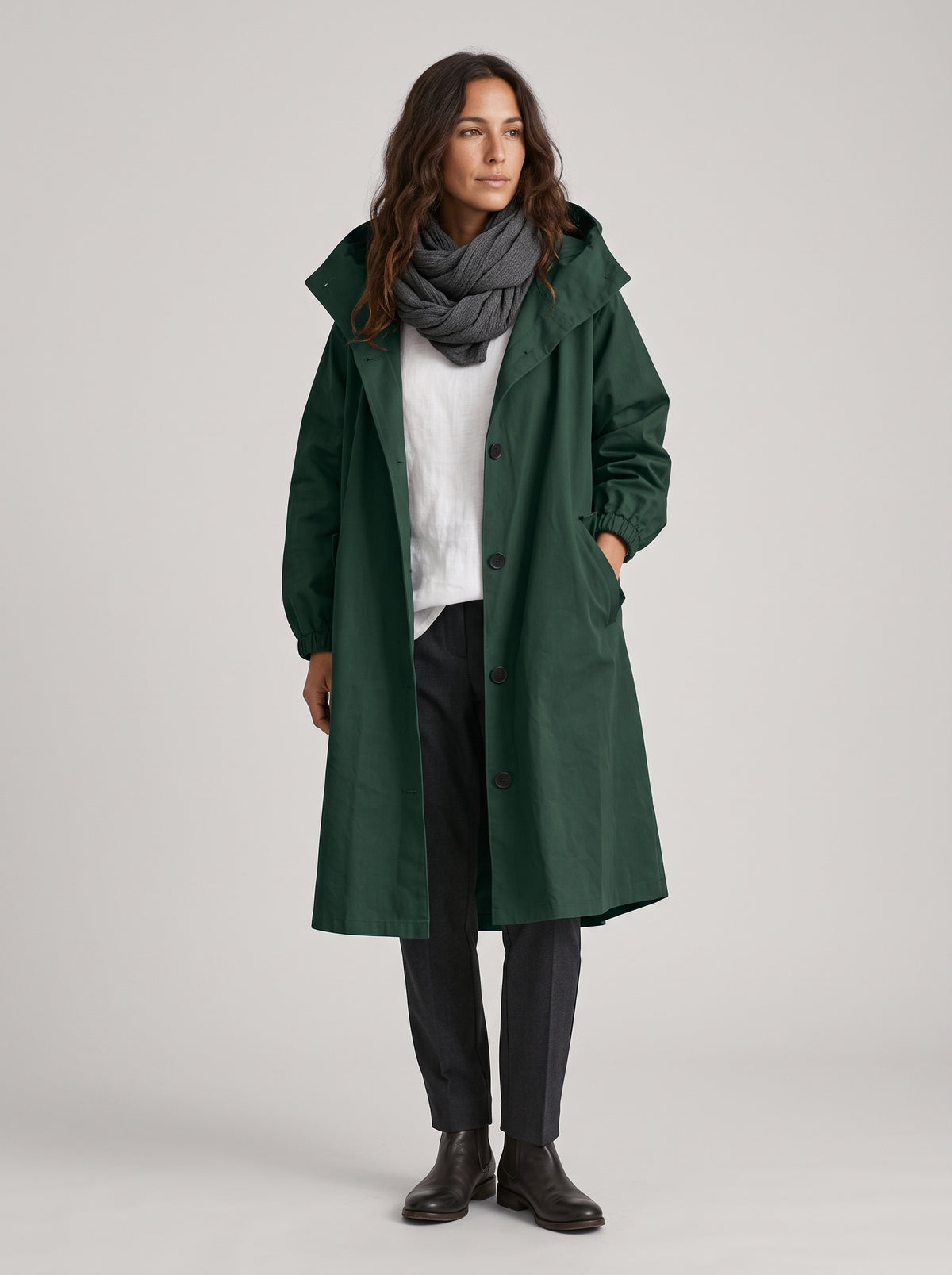 Miriam | Gabardina larga con capucha