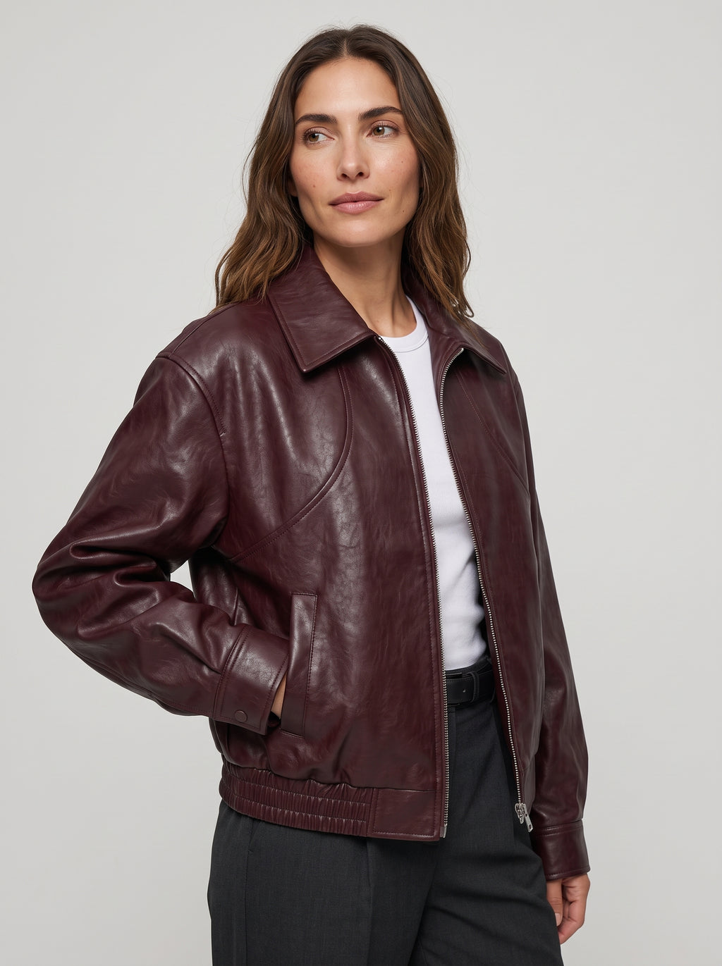 Luna | Chaqueta corta burdeos