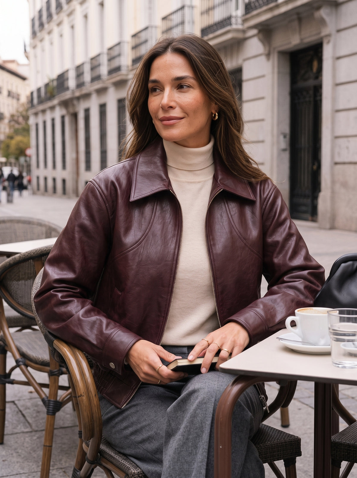 Luna | Chaqueta corta burdeos