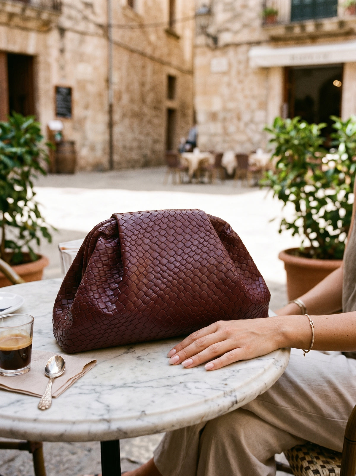 Selene | Bolso de fiesta burdeos