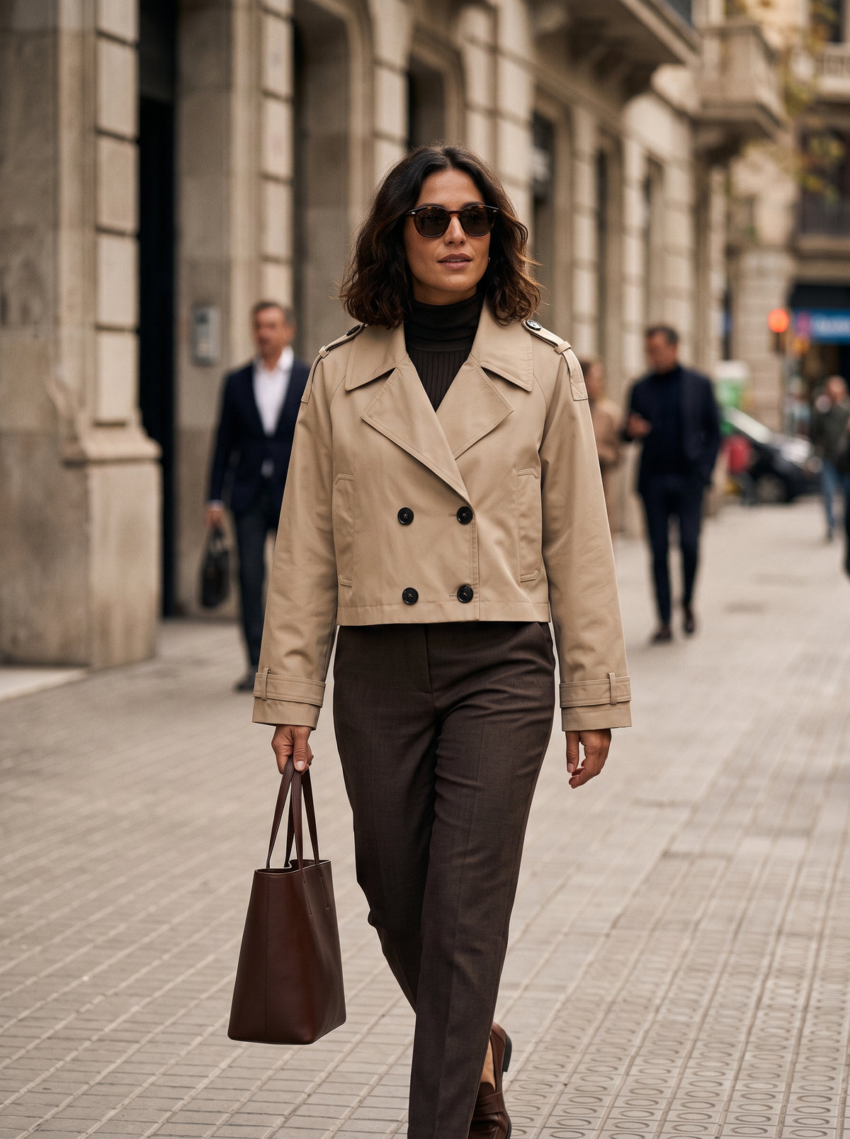 Gabriela | Gabardina corta con doble botonadura