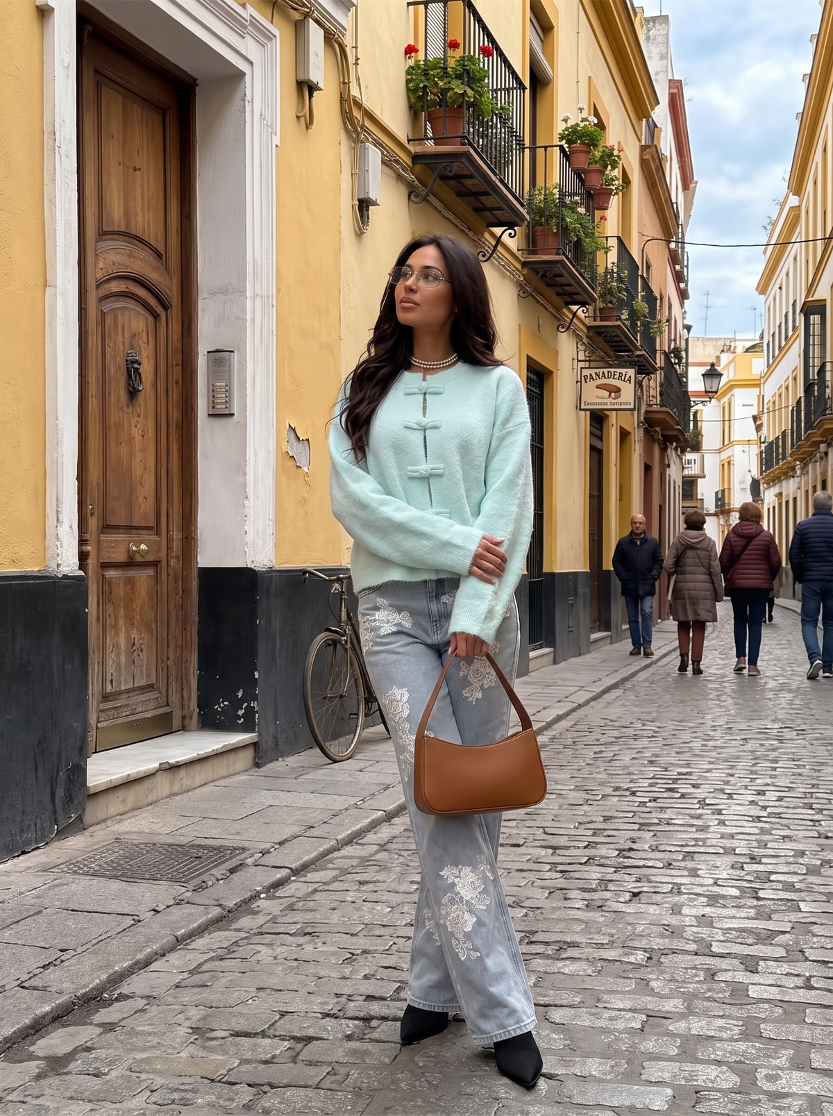 Thalia | Cárdigan de manga larga con hebilla retro