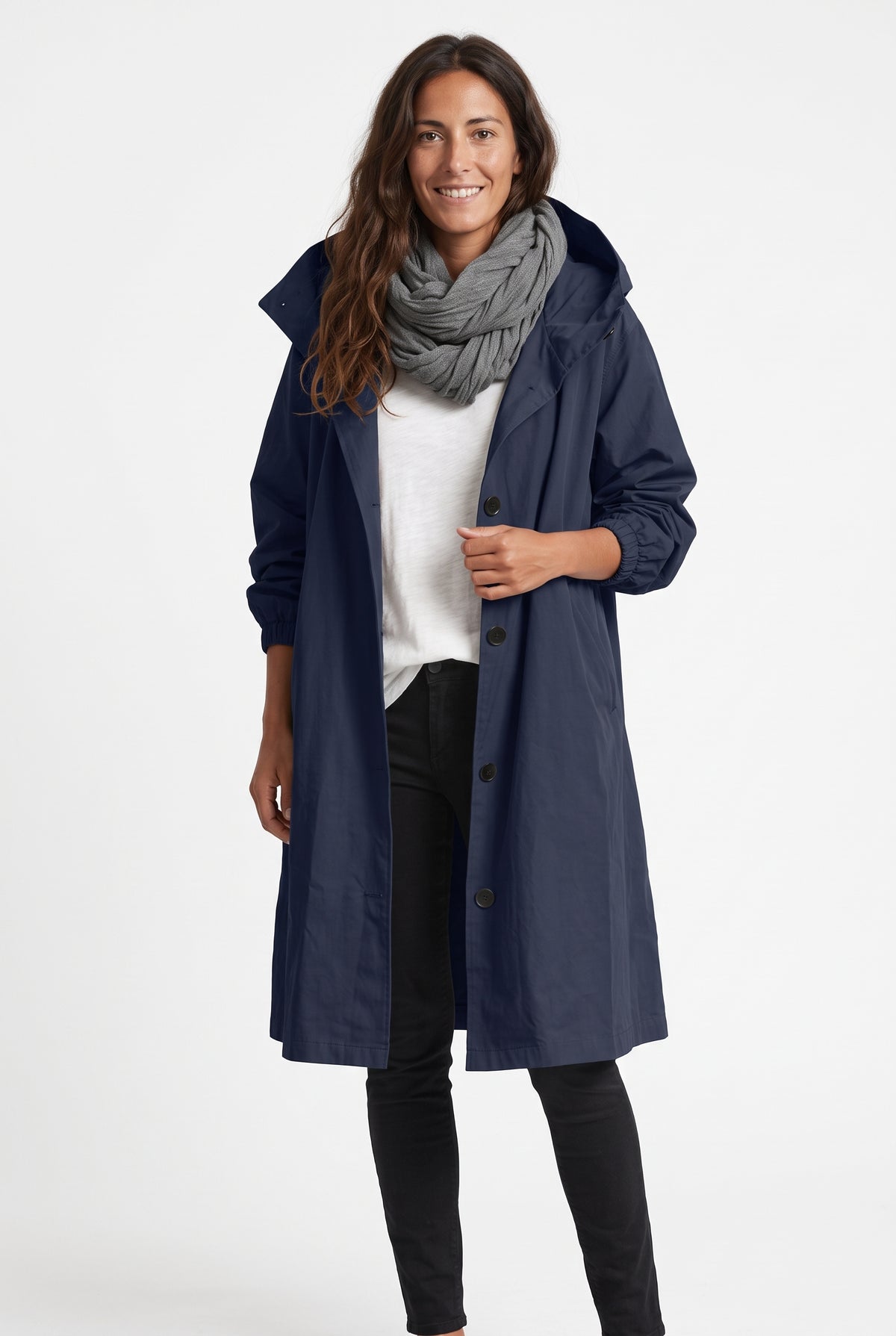 Miriam | Gabardina larga con capucha